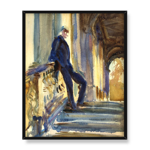 John Singer Sargent Sir Neville Wilkinson na schodach 40x50