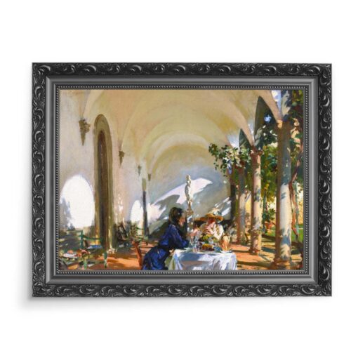 John Singer Sargent Sniadanie w loggii 70x50 wydruk na płótnie CANVAS