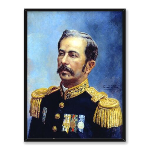 Jose Ferraz de Almeida Portret marszałka Floriano Peixoto 30x40 w RAMIE