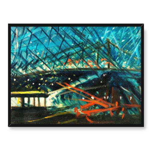 Joseph Stella Most Brooklyński nocą 40x30 w RAMIE