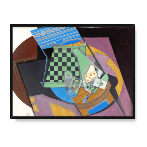 Juan Gris Szachownica i karty do gry 40x30