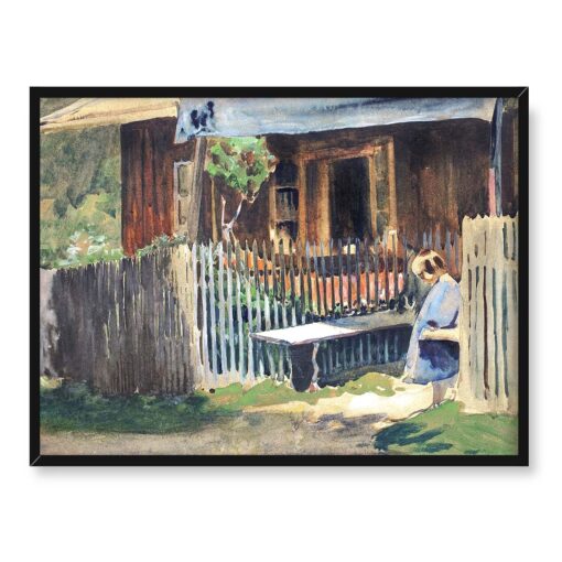 Julian Fałat Dziewczynka przy chacie 40x30