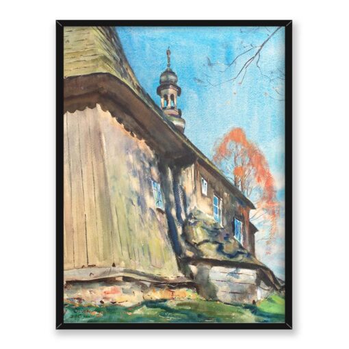 Julian Fałat Kościół Św. Andrzeja w Osieku 30x40