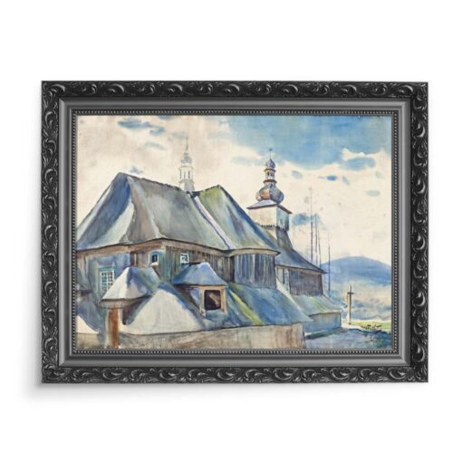 Julian Fałat Kościół w Łodygowicach 70x50 wydruk na płótnie CANVAS