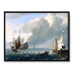Ludolf Backhuysen Krajobraz morski Fregata 40x30 w RAMIE