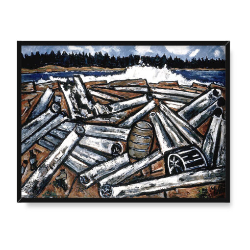 Marsden Hartley Log Jam zatoka Penobscot 40x30 w RAMIE