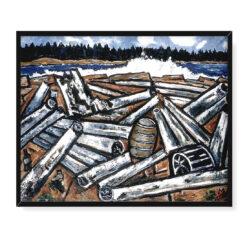Marsden Hartley Log Jam zatoka Penobscot 50×40