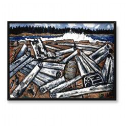 Marsden Hartley Log Jam zatoka Penobscot 70×50