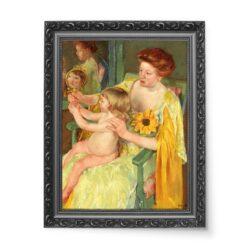 Mary Cassatt Kobieta ze słonecznikiem 50×70 wydruk na płótnie CANVAS