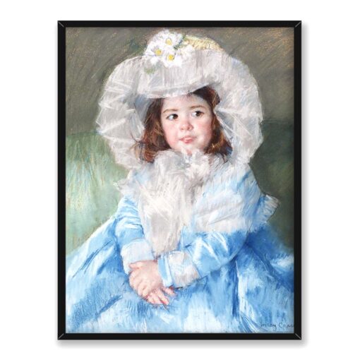 Mary Cassatt Margot w kolorze niebieskim 30x40 w RAMIE
