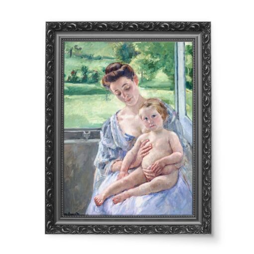 Mary Cassatt Matka i dziecko w ogrodzie zimowym 50x70 wydruk na płótnie CANVAS