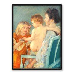 Mary Cassatt Sara wręcza dziecku zabawkę 30×40