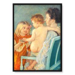 Mary Cassatt Sara wręcza dziecku zabawkę 50×70