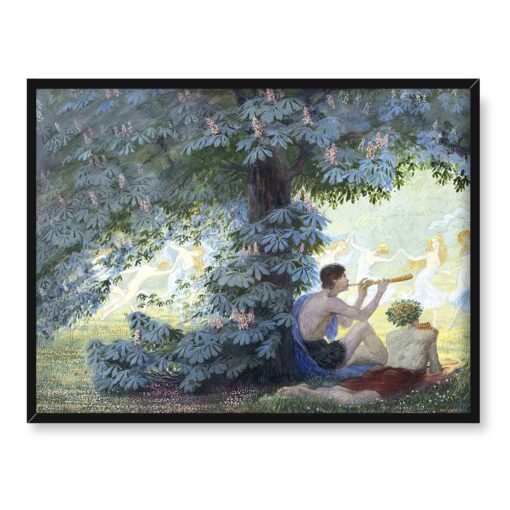 Maximilian Lenz Taniec w cieniu kwitnącego kasztanowca 40x30 w RAMIE