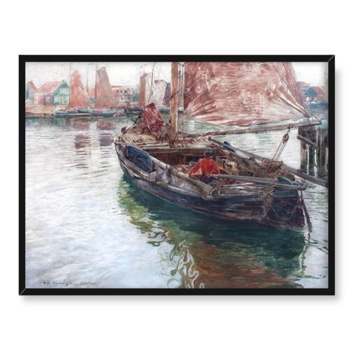Michał Gorstkin Wywiórski Powrót rybaków 40x30 w RAMIE