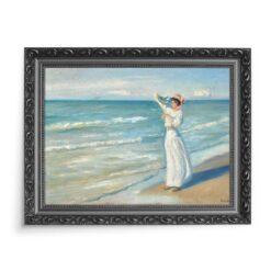 Michael Ancher Kobieta na plaży 70×50 wydruk na płótnie CANVAS