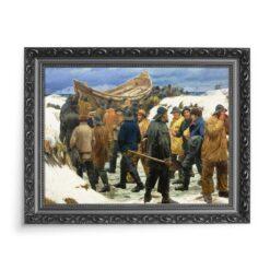 Michael Ancher Przenoszenie łodzi 70×50 wydruk na płótnie CANVAS