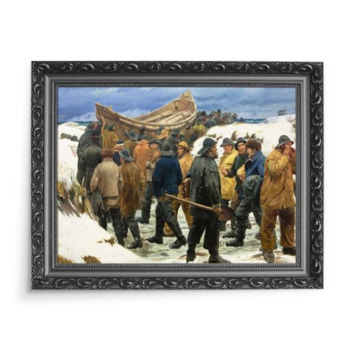 Michael Ancher Przenoszenie łodzi 70x50 wydruk na płótnie CANVAS