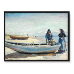 Michael Ancher Rybak z żoną przy łodzi Skagen 40x30