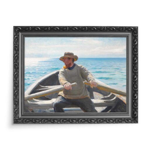 Michael Ancher Wiosłujący rybak 70x50 wydruk na płótnie CANVAS