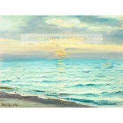 Michael Ancher Zachód słońca na plaży w Skagen — produkt cyfrowy do pobrania