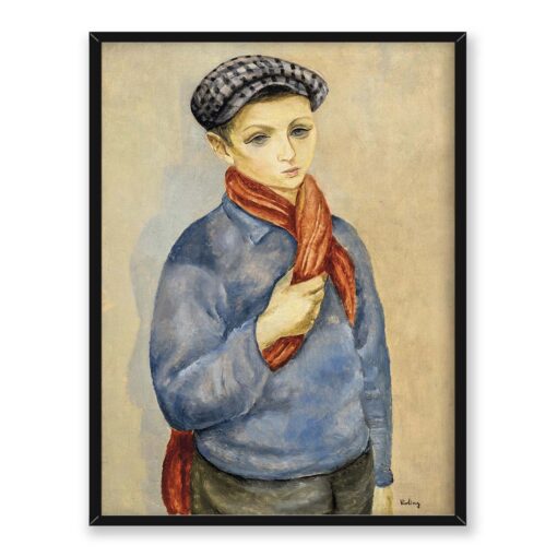 Moise Kisling Portret Chłopca z czerwonym szalikiem 30x40