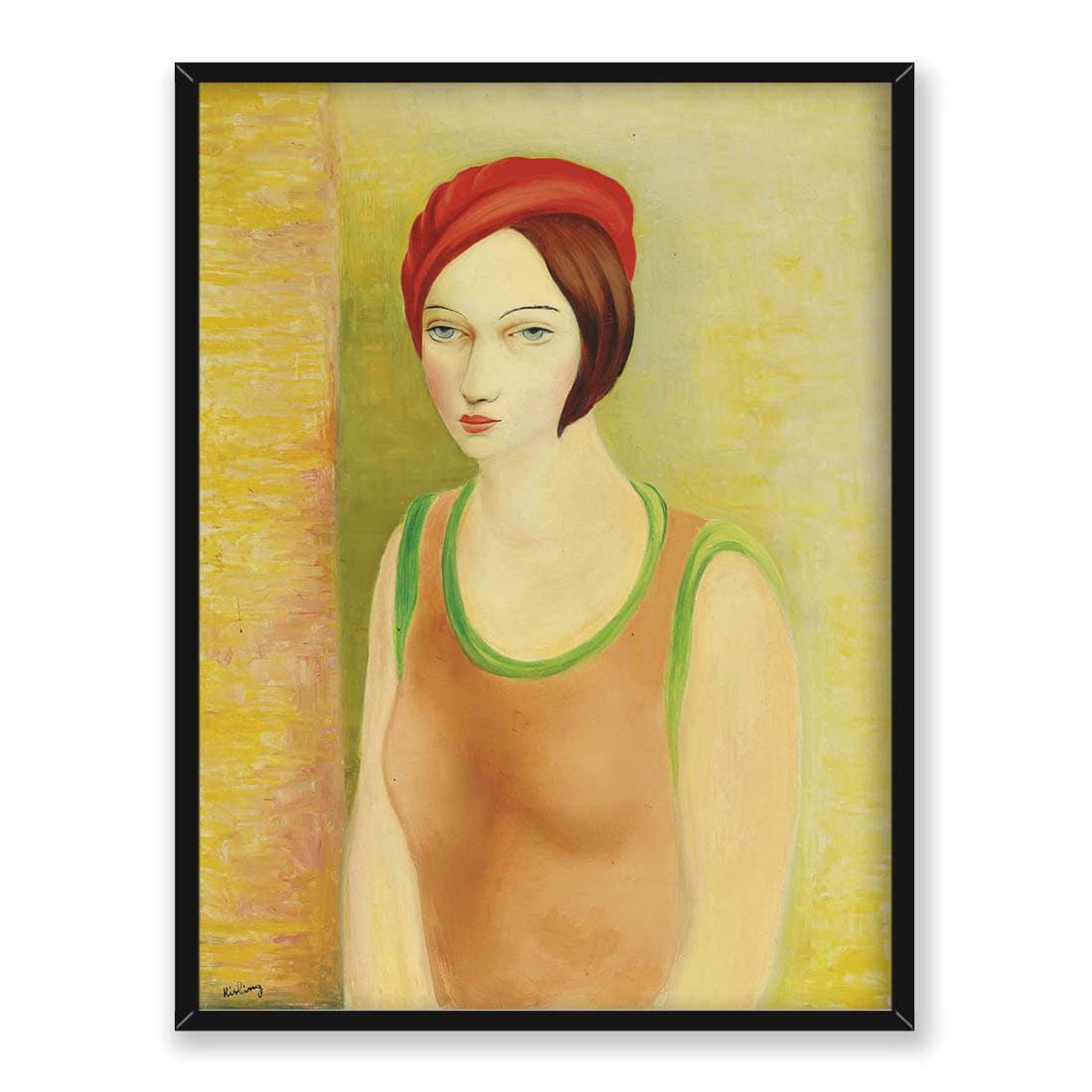 Moise Kisling Portret Kobiety w czerwonym kapeluszu 30x40