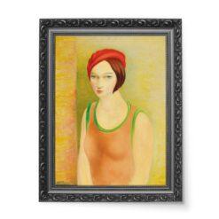 Moise Kisling Portret Kobiety w czerwonym kapeluszu 50×70 wydruk na płótnie CANVAS
