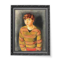Moise Kisling Portret Kobiety w swetrze w paski 50×70 wydruk na płótnie CANVAS