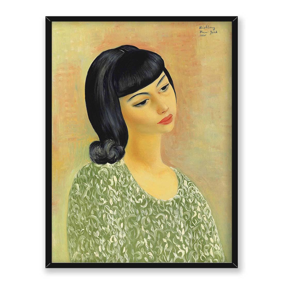 Moise Kisling Portret Kobiety z przechyloną głową 30x40