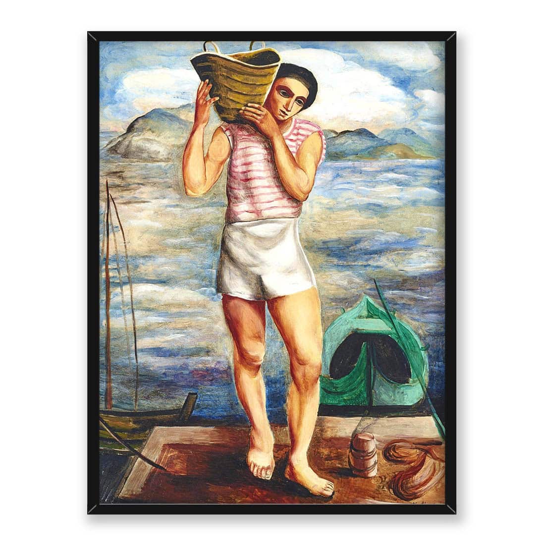 Moise Kisling Portret Mężczyzny z koszem 30x40