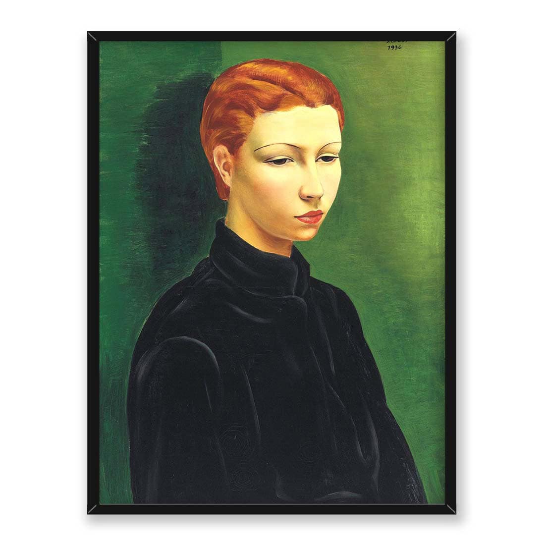 Moise Kisling Portret rudowłosej kobiety 30x40