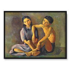 Mojżesz Kisling Brat i siostra 40×30 w RAMIE