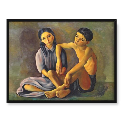 Mojżesz Kisling Brat i siostra 40x30 w RAMIE
