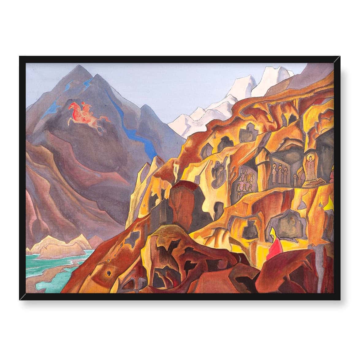 Nicholas Roerich Moc jaskiń 40x30 w RAMIE