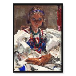 Nicolai Fechin Zielony naszyjnik 50x70