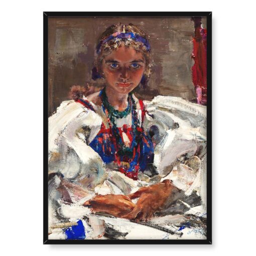 Nicolai Fechin Zielony naszyjnik 50x70