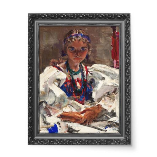Nicolai Fechin Zielony naszyjnik 50x70 wydruk na płótnie CANVAS