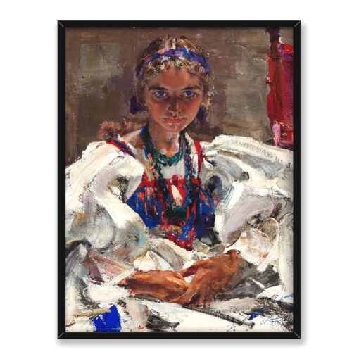 Nicolai Ivanovich Fechin Zielony naszyjnik 30x40