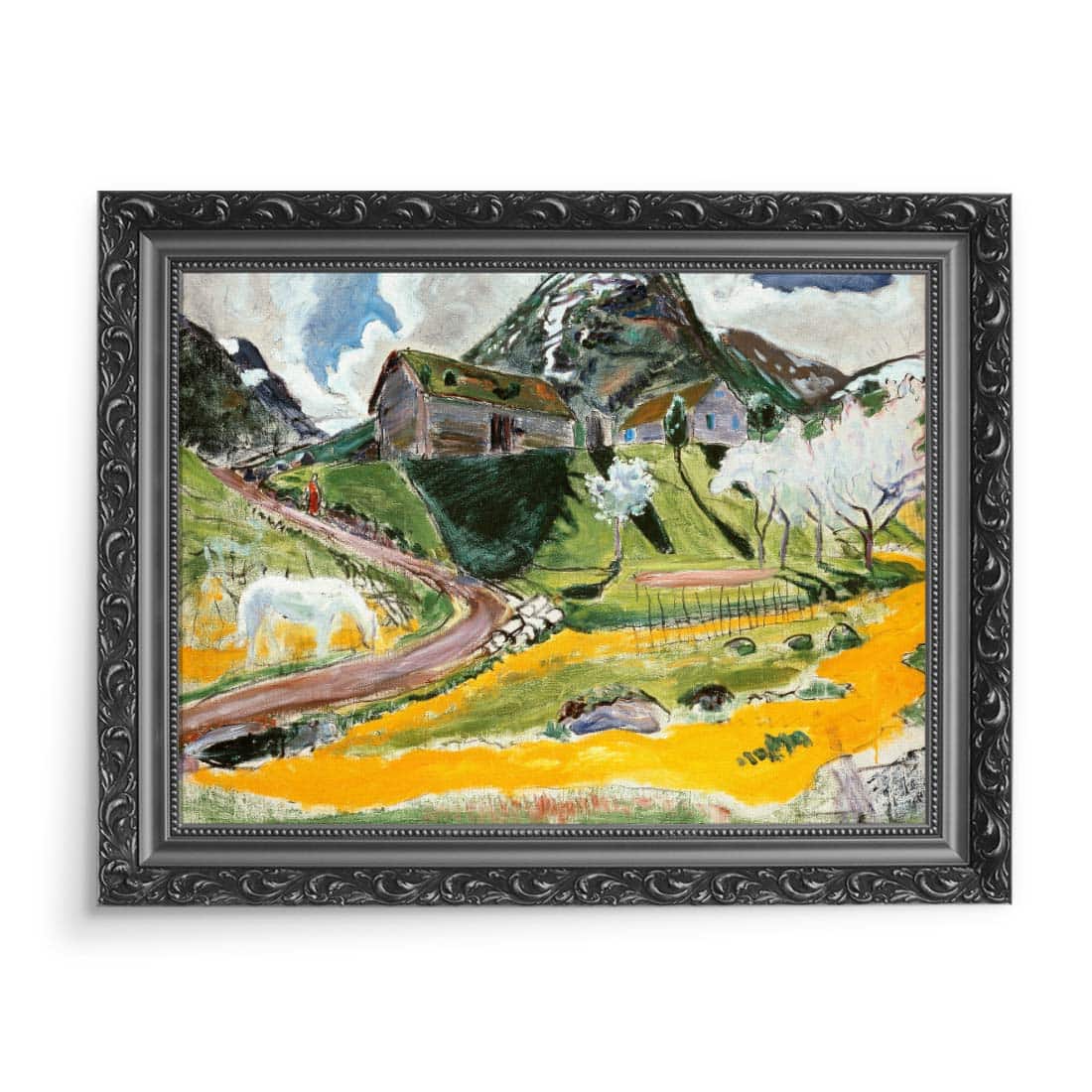 Nikolai Astrup Biały koń wiosną 70x50 wydruk na płótnie CANVAS