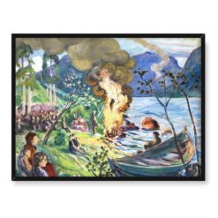 Nikolai Astrup Ogniska nad jeziorem 40x30