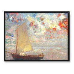 Odilon Redon Łódź Kobiety w bieli na łodzi 40×30