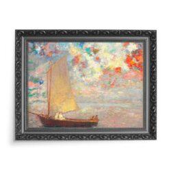 Odilon Redon Łódź Kobiety w bieli na łodzi 70×50 wydruk na płótnie CANVAS