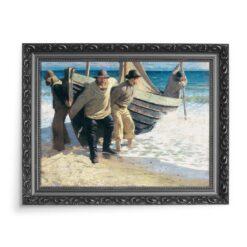 Oscar Bjorck Wodowanie łodzi 70×50 wydruk na płótnie CANVAS