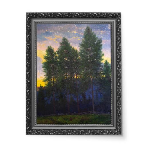 Oscar Lycke Sosny o zachodzie słońca 50x70 wydruk na płótnie CANVAS