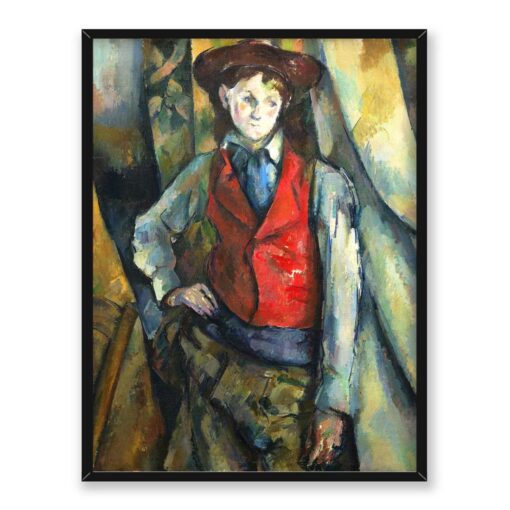 Paul Cezanne Chłopiec w czerwonej kamizelce 30x40
