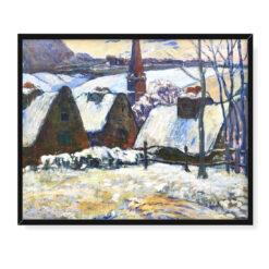Paul Gauguin Bretońska wioska pod śniegiem 50×40