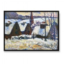 Paul Gauguin Bretońska wioska pod śniegiem 70×50