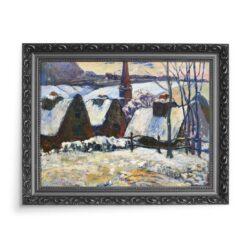 Paul Gauguin Bretońska wioska pod śniegiem 70×50 wydruk na płótnie CANVAS