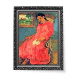 Paul Gauguin Kobieta w czerwonej sukni 50×70 wydruk na płótnie CANVAS